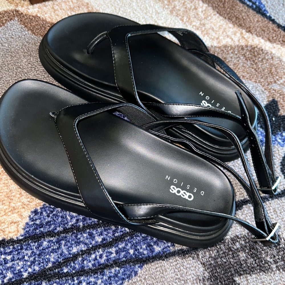 ASOS Black Tie Up Sandals